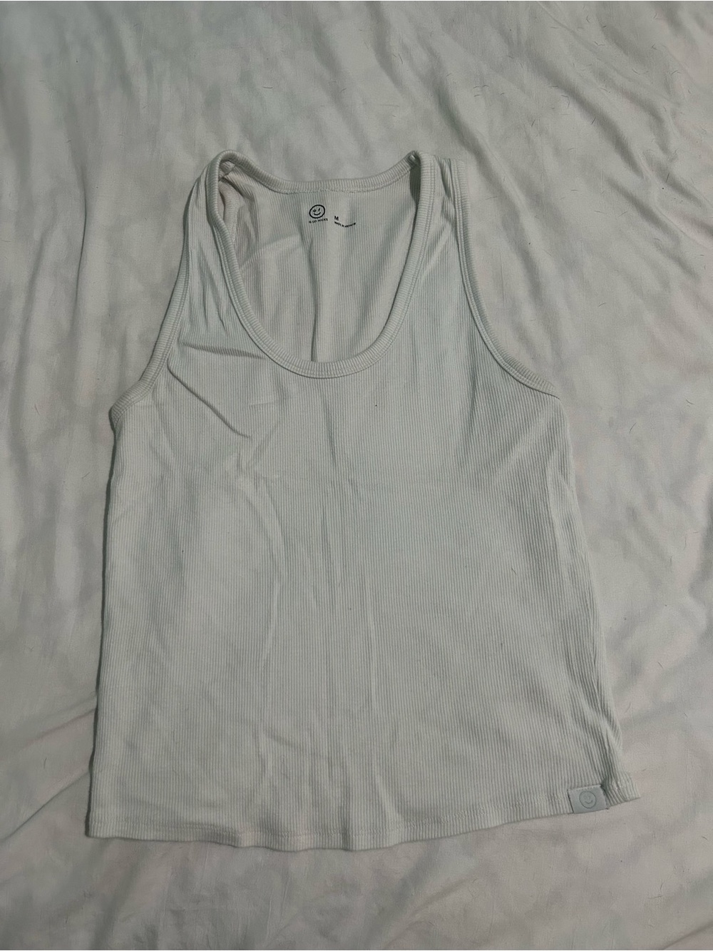 Gilly Hicks Cream Ribbed Racerback Tank
